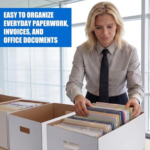 Mifoci 6 Pack File Storage Boxes with Lids, 24 x 12 x 10 Inch Medium Duty Cardboard Moving Boxes, Letter Size Document Organizer for Office Home Graduation Season Moving Storage in Kuwait