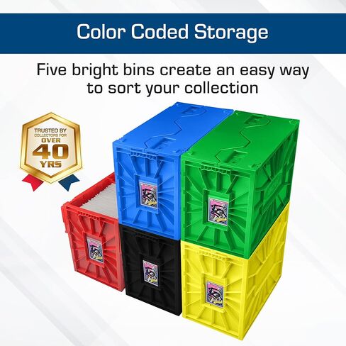 BCW Short Comic Book Bin 5 Pack – Assorted Colors | Comic Book Storage Box Set | Plastic Comic Organizer | Heavy Duty Acid-Free Bin with Partitions in Saudi Arabia