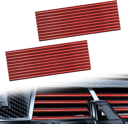 Automotive 20PCS Universal Car Air Conditioner Vent Trim Decoration Strip Bendable Vent Outlet Trim for Most Cars SUVs and Trucks with Straight Grilles,Pink in Kuwait