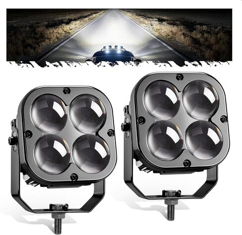 Partsam 4 بوصة 180 واط LED القرون الخفيفة مع DRL الأبيض، 26000LM على الطرق الوعرة ضوء القيادة 190 درجة واسعة النطاق بقعة شعاع الضباب خندق أضواء مكعب لشاحنة بيك اب ATV UTV، زوج in Saudi Arabia