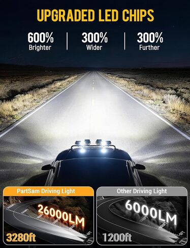 Partsam 4 بوصة 180 واط LED القرون الخفيفة مع DRL الأبيض، 26000LM على الطرق الوعرة ضوء القيادة 190 درجة واسعة النطاق بقعة شعاع الضباب خندق أضواء مكعب لشاحنة بيك اب ATV UTV، زوج in Saudi Arabia