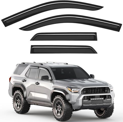 Window Rain Guards Fit for Toyota 4Runner 2003-2009, Out-Channel Window Visors Vent Visors Vent Shades Wind Deflector Dark Smoke Car Tape-on with Thicker 4PCS-B37 in Saudi Arabia