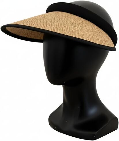 قناع بلوستون سترو للنساء، حماية من أشعة الشمس بعامل حماية من أشعة الشمس 50+، واقي شاطئ خفيف الوزن مفتوح الظهر مع عصابة رأس تبريد، قبعة سفر قابلة للحزم للأنشطة الخارجية والرياضة in Kuwait