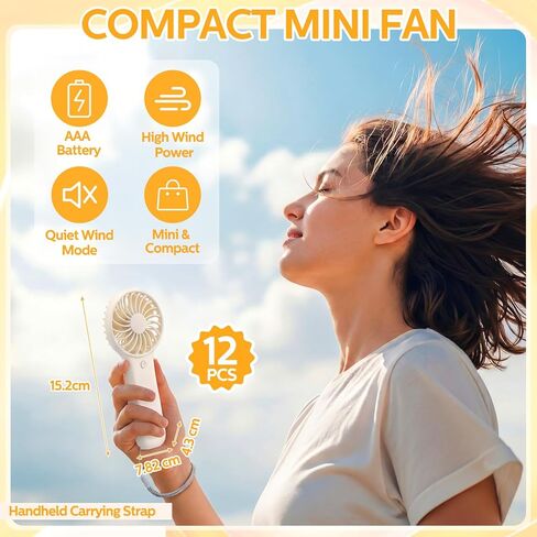 Summer Bundle 12 White Visor Sun Hats & Portable Mini Fans - Ideal for Travel, Outdoor Sports, and Unisex Fashion in Saudi Arabia