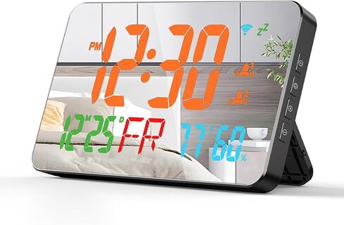 for Tuya WiFi Temperature Humidity Clock, Large LED Display with 4 Level Adjustable Brightness, Remote Monitoring via APP, Temperature Alarm, for Home Office Warehouse Greenhouse (Orange) in Saudi Arabia