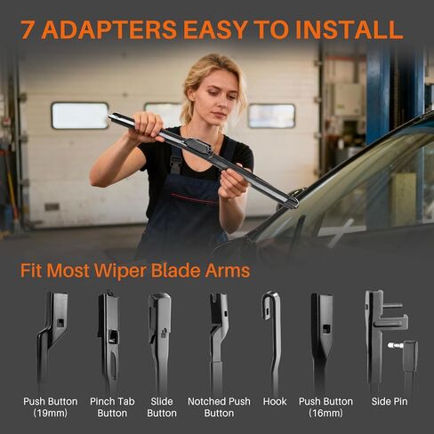 DOG TAIL Water Repellent Silicone Wiper Blades with Multiple Adapters, 22" and 22" Automotive Replacement Front Windshield Wiper Blades Set for My Car with Water Repellency Formula DropClear in Saudi Arabia