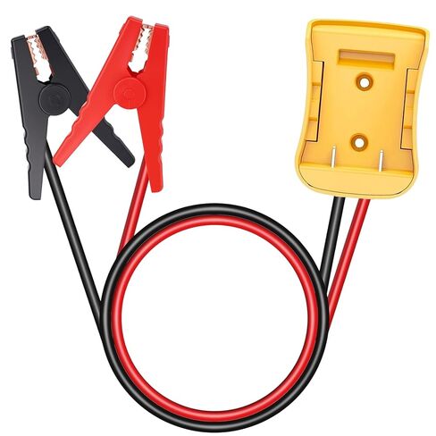 كابلات توصيل مناسبة لبطارية 20 فولت إلى كابل محول السيارة - مشابك تمساح 8AWG 2FT مقاومة للحرارة 200 درجة مئوية لبدء تشغيل السيارات والشاحنات وجزازات العشب وأدوات الطاقة in Kuwait