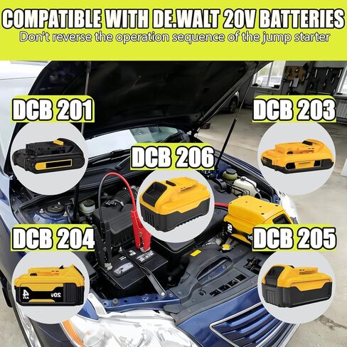 كابلات توصيل مناسبة لبطارية 20 فولت إلى كابل محول السيارة - مشابك تمساح 8AWG 2FT مقاومة للحرارة 200 درجة مئوية لبدء تشغيل السيارات والشاحنات وجزازات العشب وأدوات الطاقة in Kuwait