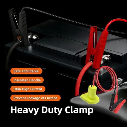 محول كابلات القفز متوافق مع بطارية Ryobi 18 فولت، مشبك التمساح 12AWG 2FT بطارية محمولة - كابل معزز للطوارئ لبدء البطاريات الميتة في السيارات والشاحنات والمركبات الخفيفة in Kuwait