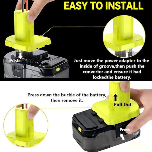 محول كابلات القفز متوافق مع بطارية Ryobi 18 فولت، مشبك التمساح 12AWG 2FT بطارية محمولة - كابل معزز للطوارئ لبدء البطاريات الميتة في السيارات والشاحنات والمركبات الخفيفة in Kuwait