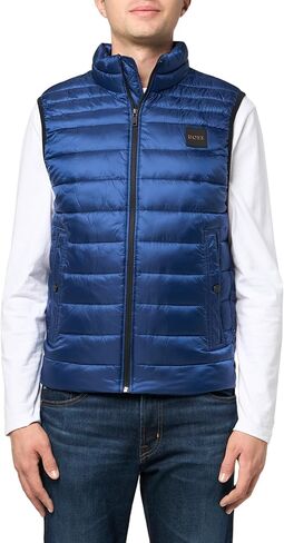 BOSS Men's Lightweight Nylon Patch Logo Puffer Vest in Saudi Arabia