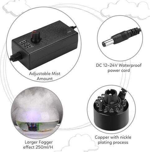 Mist Maker Fogger Water Fountain Pond Fog Machine Atomizer Air Humidifier Haloween Smoke Machine Black Us Plug in Saudi Arabia
