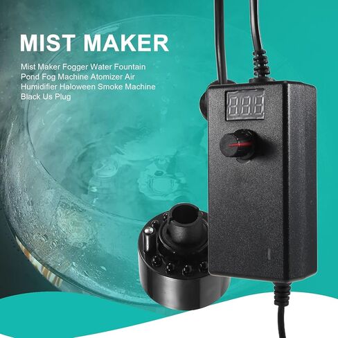 Mist Maker Fogger Water Fountain Pond Fog Machine Atomizer Air Humidifier Haloween Smoke Machine Black Us Plug in Saudi Arabia