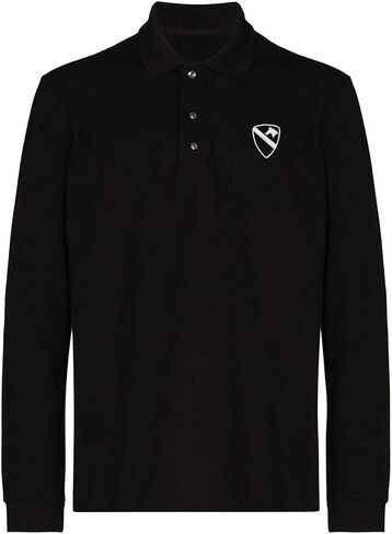 Mens Polo Shirts Army 1st Cavalry Division Embroidered Long Sleeve Polo Shirt Cotton Tennis Shirts for Men in Saudi Arabia