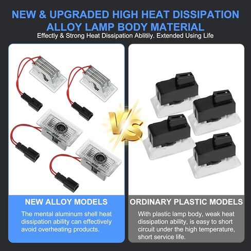 أضواء جهاز عرض LED لشعار باب السيارة متوافقة مع طراز Tesla 3/S/X/Y، 4 عبوات من مصابيح الظل الساطعة عالية الدقة، لا تتلاشى أضواء الترحيب بالباب in Saudi Arabia