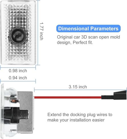أضواء جهاز عرض LED لشعار باب السيارة متوافقة مع طراز Tesla 3/S/X/Y، 4 عبوات من مصابيح الظل الساطعة عالية الدقة، لا تتلاشى أضواء الترحيب بالباب in Saudi Arabia