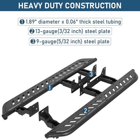 Hooke Road GX460 Running Boards Side Step Nerf Bars for 2010-2023 Lexus GX460, Steel Rock Sliders Guard with 7.5" Wide Non-Slip Foot Pedal in Saudi Arabia