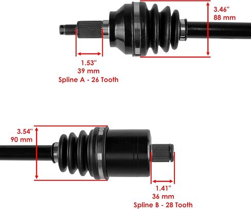 Caltric Front Right and Left Complete Cv Joint Axle Compatible with Yamaha Kodiak 400 Yfm400Fa 4Wd 2003 2004 2005 2006 in Kuwait