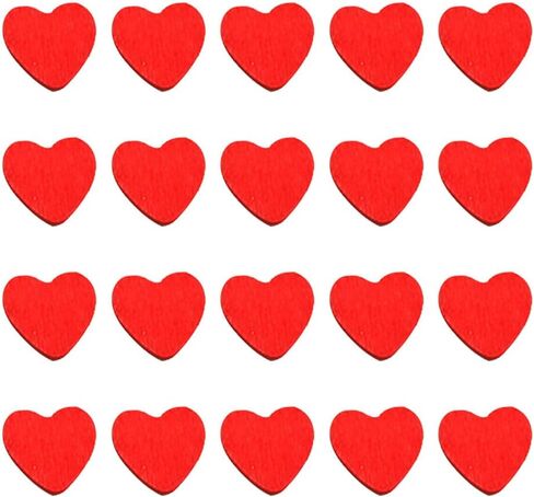 EXCEART 200Pcs Self Adhesive Wooden Red Heart Wood Heart Embellishments Art Craft for Wedding Valentines Day Crafting DIY Decor in Saudi Arabia