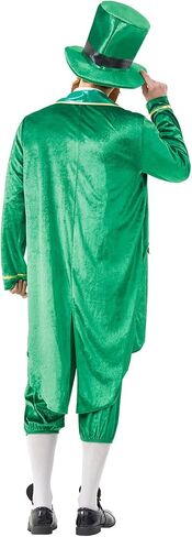 زي Leprechaun للرجال البالغين في عيد القديس باتريك 11 قطعة بدلة معطف خلفي أيرلندي أخضر لحفلات المهرجانات والهالوين in Kuwait