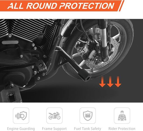 Softail Engine Guard Crash Bar for Harley 2018-up Street Bob Low Rider Sport Glide Heritage Fat Boy Fat Bob M8 Models Front Highway Bar (Gloss Black) in Saudi Arabia