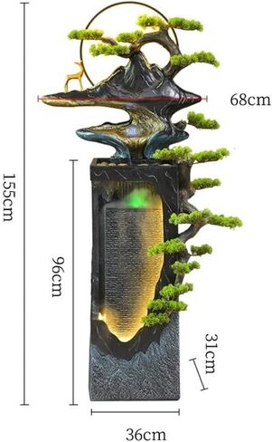 Desktop Decor, Outdoor Water Fountain Fortune-attracting Feng Shui Ornaments for Living Room Home Accessories Circulating Features Floor-Standing Fountains in Kuwait