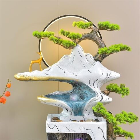 Desktop Decor, Outdoor Water Fountain Fortune-attracting Feng Shui Ornaments for Living Room Home Accessories Circulating Features Floor-Standing Fountains in Kuwait