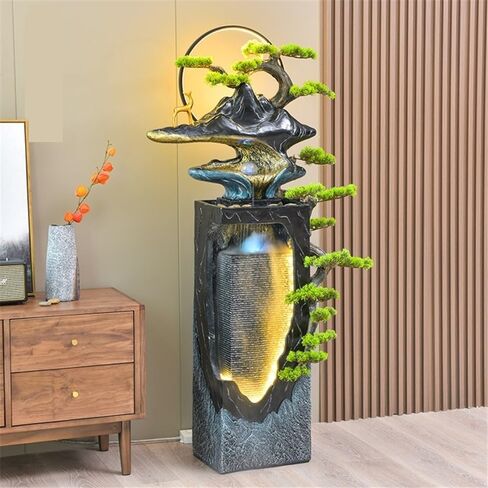 Desktop Decor, Outdoor Water Fountain Fortune-attracting Feng Shui Ornaments for Living Room Home Accessories Circulating Features Floor-Standing Fountains in Kuwait