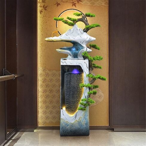 Desktop Decor, Outdoor Water Fountain Fortune-attracting Feng Shui Ornaments for Living Room Home Accessories Circulating Features Floor-Standing Fountains in Kuwait