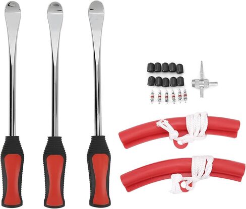 Motorcycle Tire Spoons Kit, Pocket Pry Bar Set Dirt Bike Tire Changing Tools Kit with Valve Core for Motorcycle Bike, Detachable Tire Tools for Changing Tires in Saudi Arabia