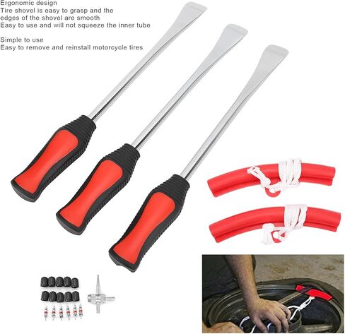 Motorcycle Tire Spoons Kit, Pocket Pry Bar Set Dirt Bike Tire Changing Tools Kit with Valve Core for Motorcycle Bike, Detachable Tire Tools for Changing Tires in Saudi Arabia