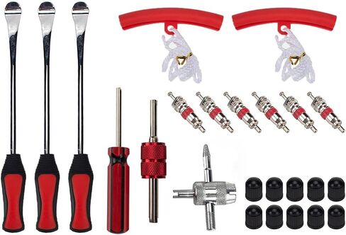 Cnonee1 Tire Lever Tool Spoons Set 24Pcs For Mountain Bike ATV Automobile Motorcycle Drop Forged Steel Red in Saudi Arabia