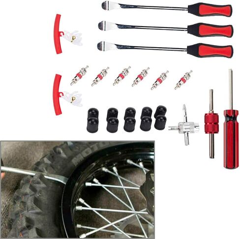 Cnonee1 Tire Lever Tool Spoons Set 24Pcs For Mountain Bike ATV Automobile Motorcycle Drop Forged Steel Red in Saudi Arabia