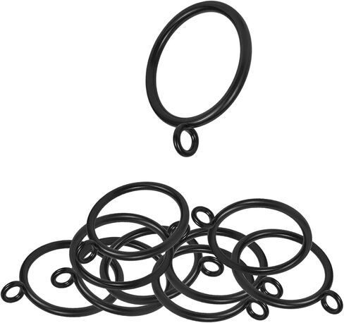 20 حزمة من حلقات الستائر المعدنية ذات الثقوب، حلقات الستائر لقضيب الستائر تناسب ما يصل إلى 1.2 بوصة (20، أسود) in Saudi Arabia