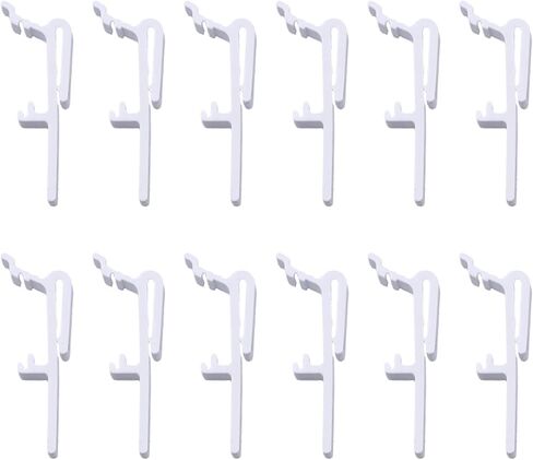 12 Pcs Vertical Blind Valance Clips – Replacement Clips for Vertical Blinds, Fits 1 1/2 Inch & 1 9/16 Inch Rails, White Plastic Dust Guard Bracket in Kuwait
