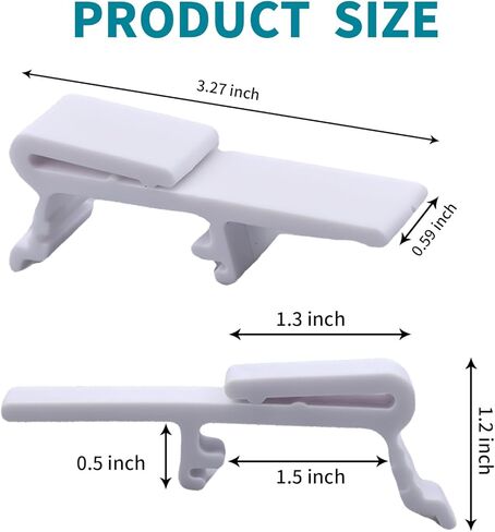 12 Pcs Vertical Blind Valance Clips – Replacement Clips for Vertical Blinds, Fits 1 1/2 Inch & 1 9/16 Inch Rails, White Plastic Dust Guard Bracket in Kuwait