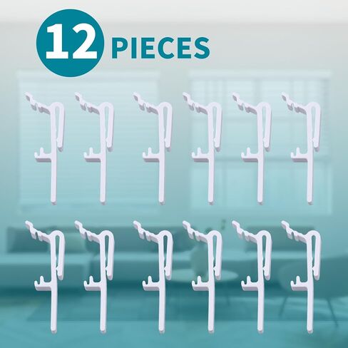 12 Pcs Vertical Blind Valance Clips – Replacement Clips for Vertical Blinds, Fits 1 1/2 Inch & 1 9/16 Inch Rails, White Plastic Dust Guard Bracket in Kuwait