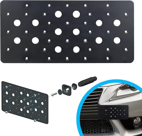 Bumper Tow Hook License Plate Mount Bracket For Lexus IS250 IS350 2006 - 2015 CT200h 2011 2012 2013 2014 2015 Screws and Wrench Included in Saudi Arabia