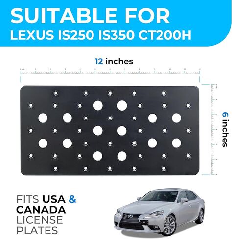 Bumper Tow Hook License Plate Mount Bracket For Lexus IS250 IS350 2006 - 2015 CT200h 2011 2012 2013 2014 2015 Screws and Wrench Included in Saudi Arabia