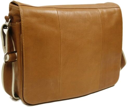 Piel Leather Expandable Messenger Bag, Black, One Size in Saudi Arabia