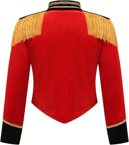 Kids Girls Circus Ringmaster Tassel Jacket Coat Tailcoats Drum Major Team Uniform for Carnival Party Red 6 Years in Saudi Arabia