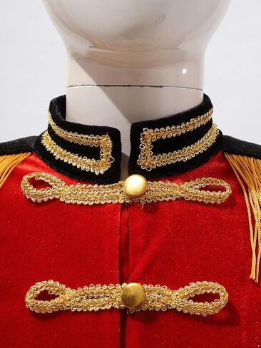 Kids Girls Circus Ringmaster Tassel Jacket Coat Tailcoats Drum Major Team Uniform for Carnival Party Red 6 Years in Saudi Arabia