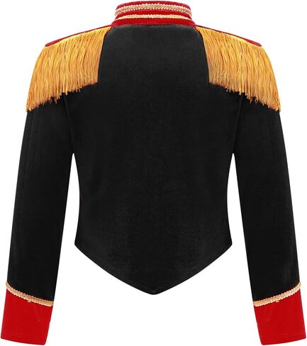 أطفال بنات الطبال موصل كبير مسيرة الفرقة طويلة الأكمام سترة Tailcoats لحفلة كرنفال أسود 6 سنوات in Kuwait