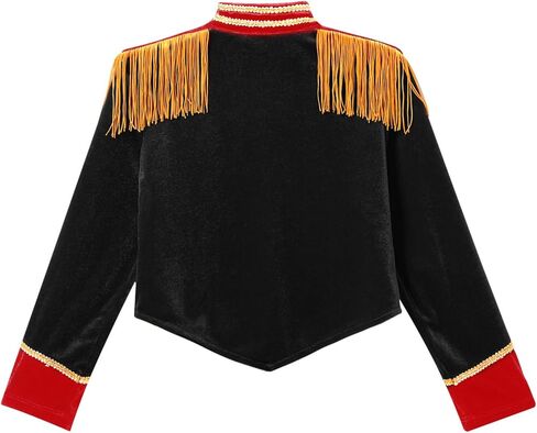 أطفال بنات الطبال موصل كبير مسيرة الفرقة طويلة الأكمام سترة Tailcoats لحفلة كرنفال أسود 8 سنوات in Kuwait