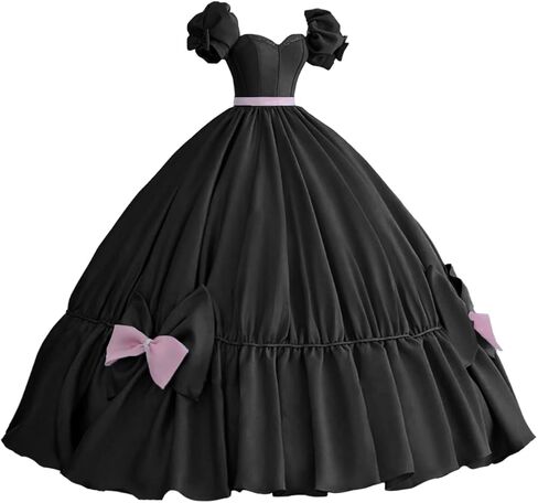 Zhangyo Satin Victorian Dresses for Women Puffy Sleeve Victorian Ball Gown with Big Bow Vintage A Line Quinceanera Dress in Saudi Arabia