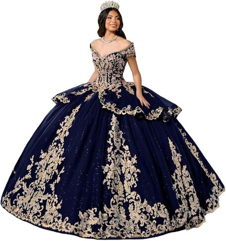 Glitter Tulle Quinceanera Dress with Train Luxury Tassel Sweet 15 16 Dress with Detachable Bow Gold Beaded Ball Gown in Saudi Arabia