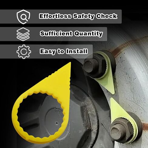 100PCS Wheel Nut Loose Warning Indicator Fit for 33MM Nuts, 22mm Studs, High Visibility Yellow (Pack of 100) in Saudi Arabia