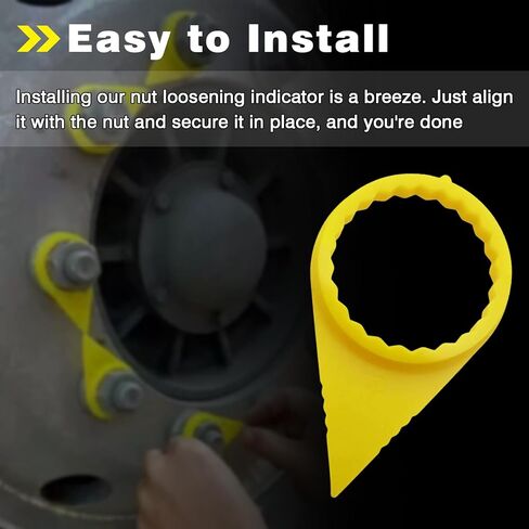 100PCS Wheel Nut Loose Warning Indicator Fit for 33MM Nuts, 22mm Studs, High Visibility Yellow (Pack of 100) in Saudi Arabia