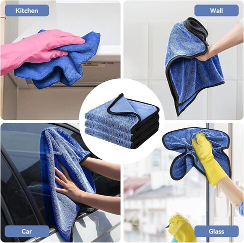 مناشف تنظيف الدش، مناشف من الألياف الدقيقة للسيارات، ناعمة، ماصة، سريعة الجفاف، وغير ضارة لتنظيف السيارة، مناشف تجفيف السيارة مناسبة جدًا للسيارات والشاحنات والدراجات النارية in Kuwait