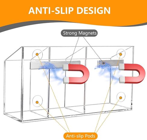 حامل قلم تحديد مغناطيسي جاف، حامل قلم تحديد مغناطيسي أكريليك مضاد للانزلاق للسبورة البيضاء، الثلاجة، ملحقات منظم خزانة مكتب ذات سعة كبيرة، كوب قلم رصاص للمدرسة المكتبية in Kuwait